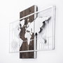 Wallity World Map With Compass - Silver